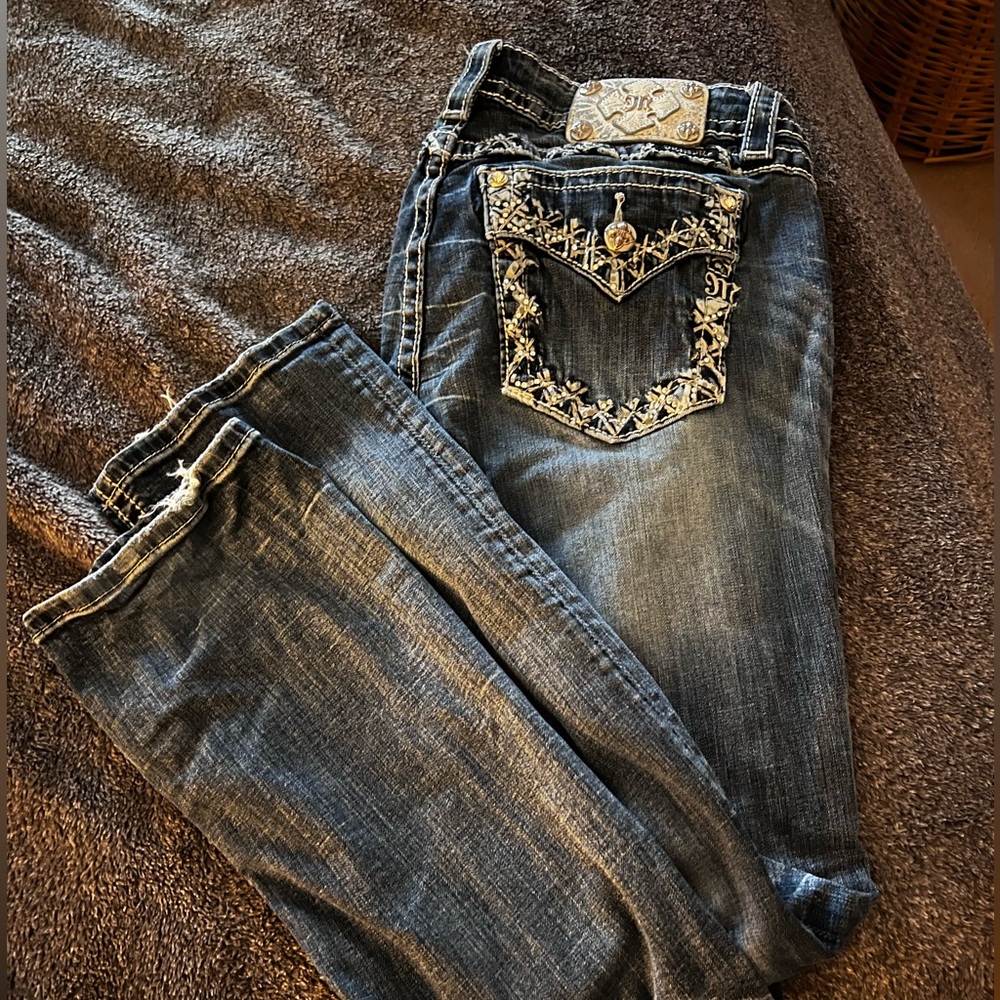 Miss me size 31 mid-rise easy cuffed straight Jeans
